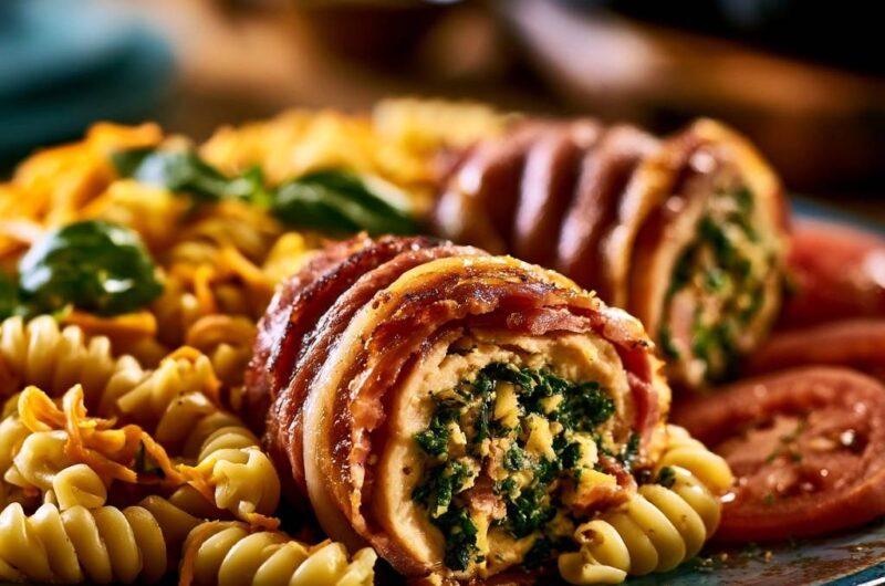 Gefüllte Hähnchen-Involtini im Speckmantel