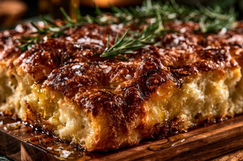 Goldbraune Rosmarin-Focaccia (Der Anti-Matsche-Boden)