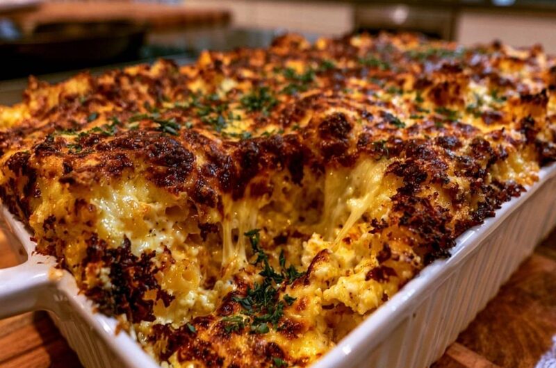 Goldbrauner Makkaroni-Käse-Auflauf