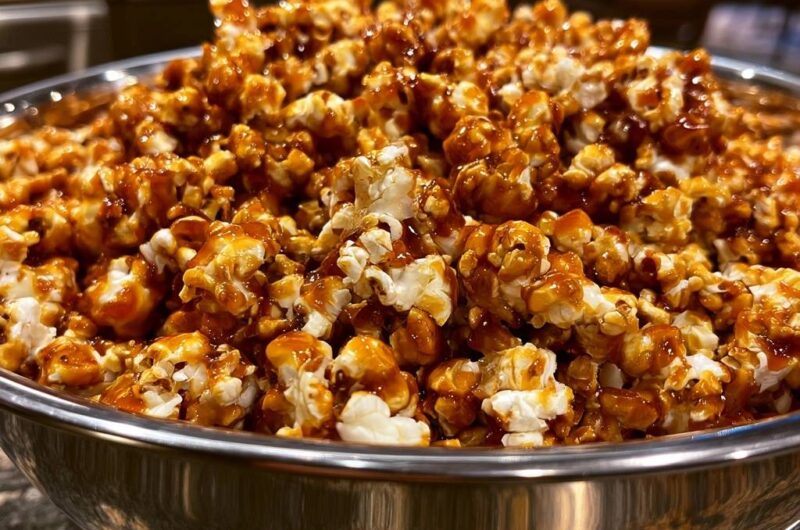 Goldbraunes Karamell-Popcorn