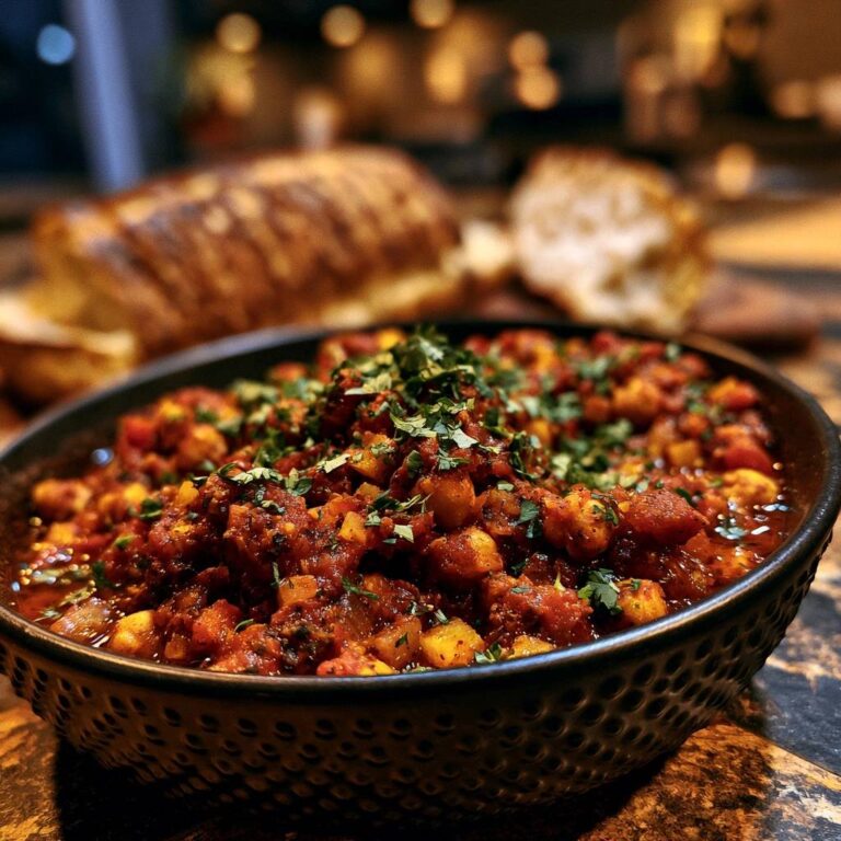 Herzhaftes Kichererbsen-Curry mit Röstkartoffeln
