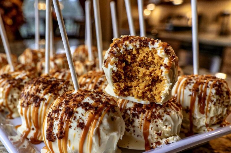 Kürbis-Käsekuchen Cake Pops