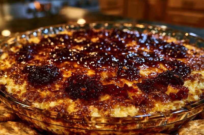 Warmer Chili-Käse-Dip mit Frucht-Topping