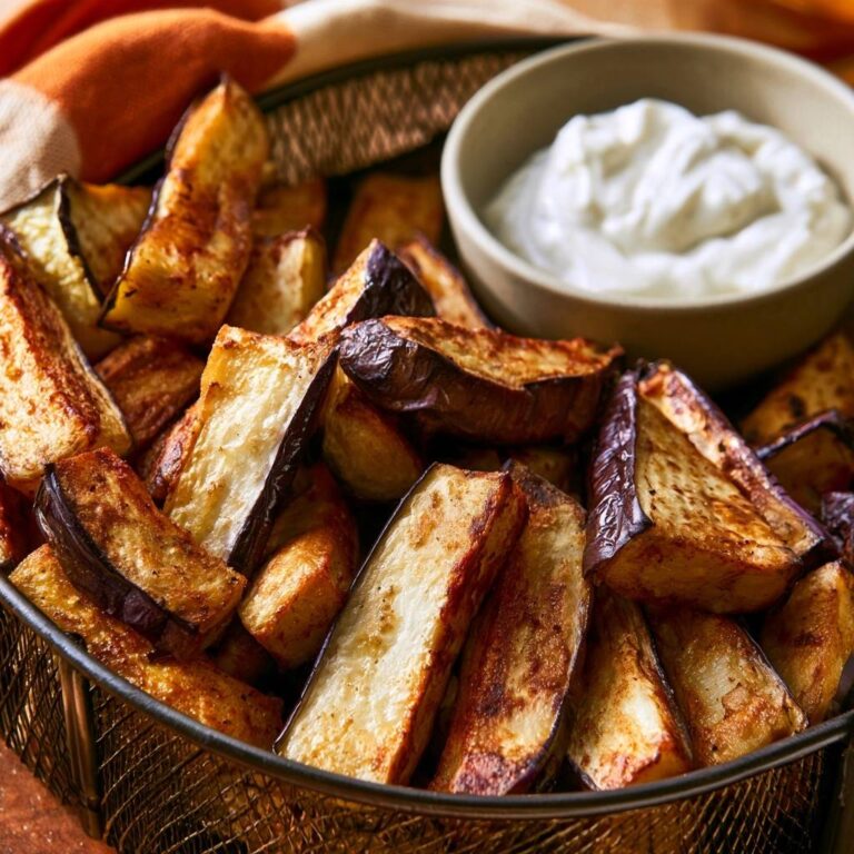 Auberginen-Sticks mit Joghurtdip aus der Heißluftfritteuse
