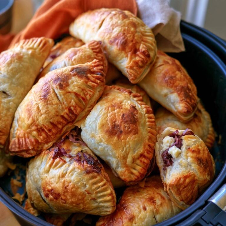 Blätterteig-Halbmonde mit Rotkohl und Feta aus dem Air Fryer