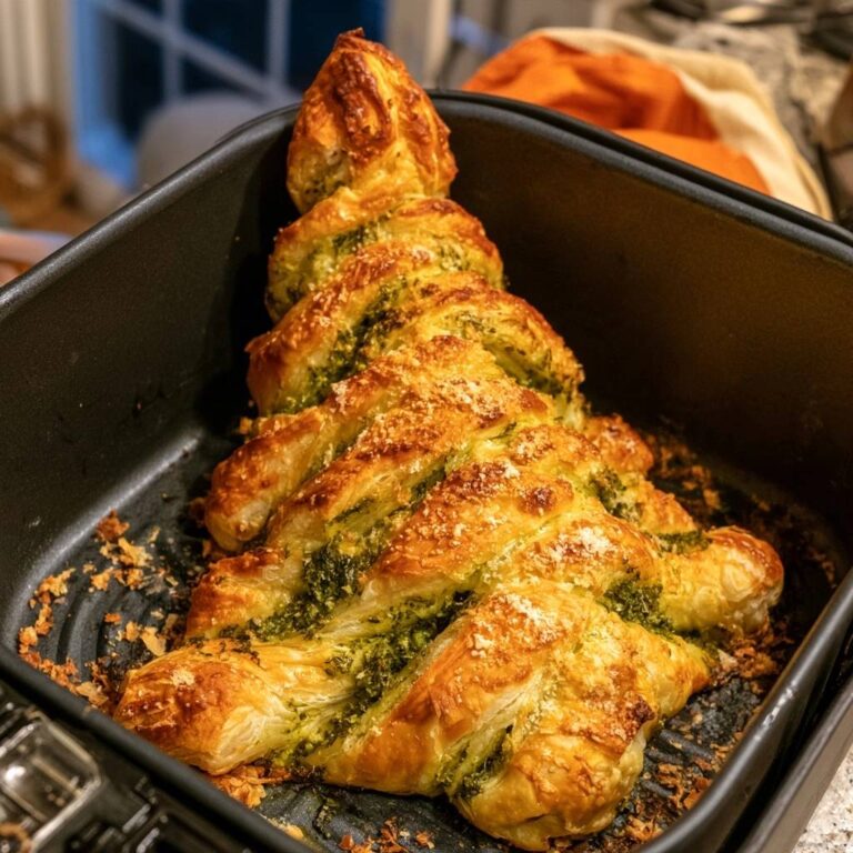 Blätterteig-Tannenbaum mit Pesto und Parmesan aus dem Air Fryer