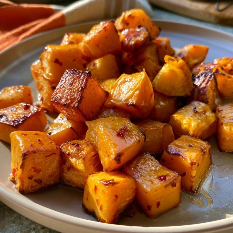 Butternut-Würfel mit Honig und Chili aus dem Air Fryer