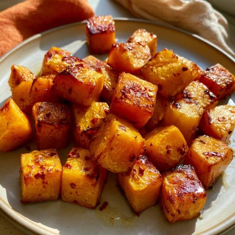 Butternut-Würfel mit Honig und Chili aus der Heißluftfritteuse