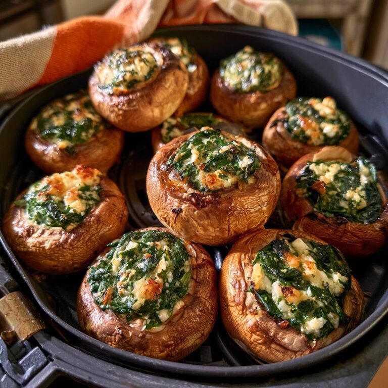 Champignons mit Spinat-Feta-Füllung aus dem Air Fryer