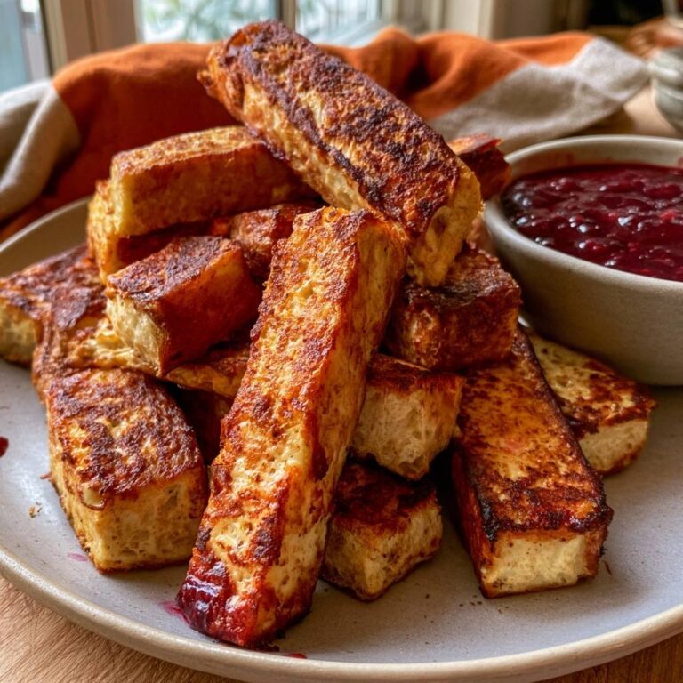 French-Toast-Sticks aus der Heißluftfritteuse mit Beerensoße