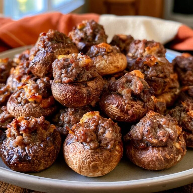 Gefüllte Champignons mit Rinderhack aus dem Air Fryer