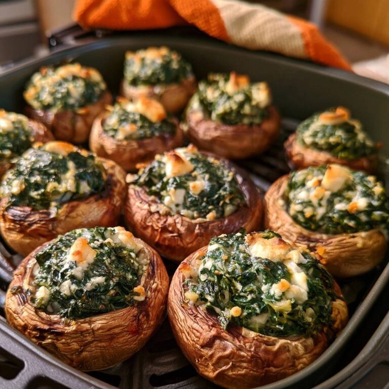 Gefüllte Champignons mit Spinat und Feta aus dem Air Fryer