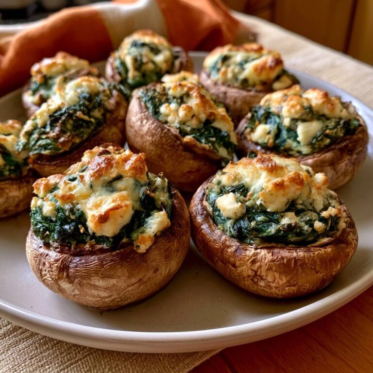 Gefüllte Champignons mit Spinat und Feta aus dem Air Fryer