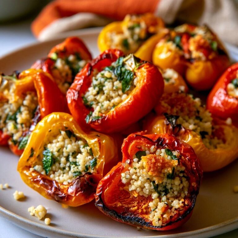 Gefüllte Mini-Paprika mit Couscous und Minze aus der Heißluftfritteuse