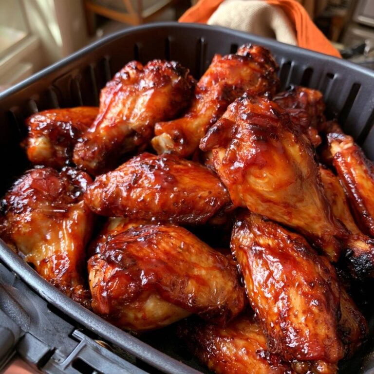 Hähnchenflügel mit Barbecue-Glasur aus dem Air Fryer