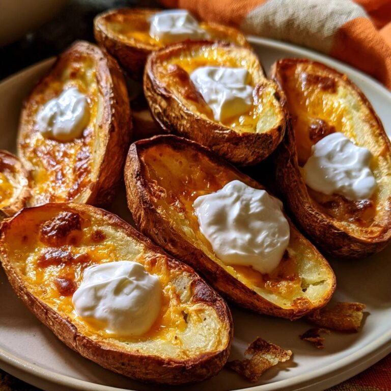 Kartoffelschalen mit Cheddar und Schmand aus dem Air Fryer