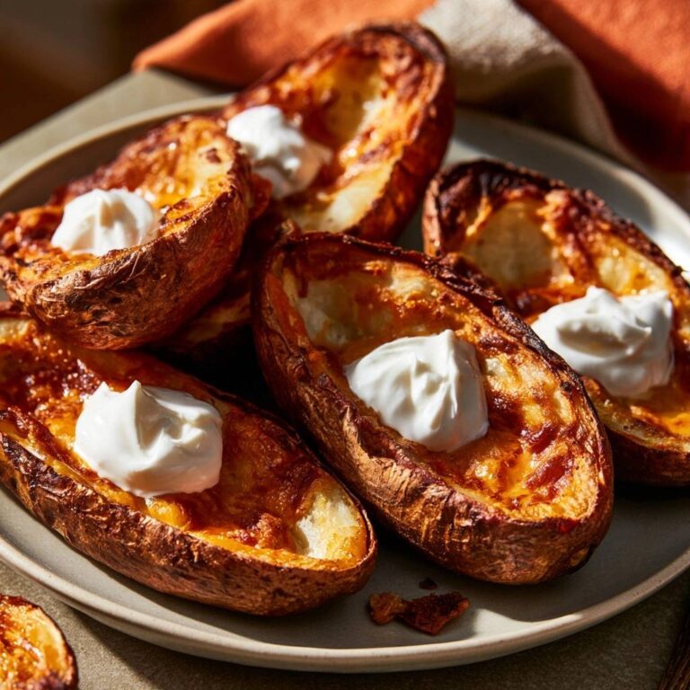 Kartoffelschalen mit Cheddar und Schmand aus dem Air Fryer