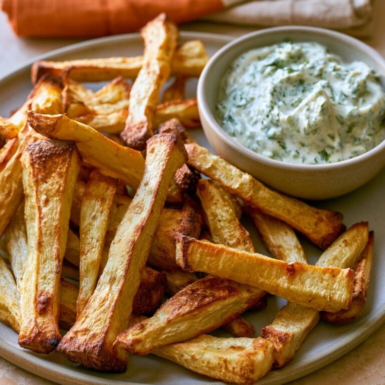 Knollensellerie-Pommes mit Kräuter-Aioli aus dem Air Fryer