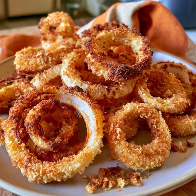 Knusprige panierte Zwiebelringe aus dem Air Fryer