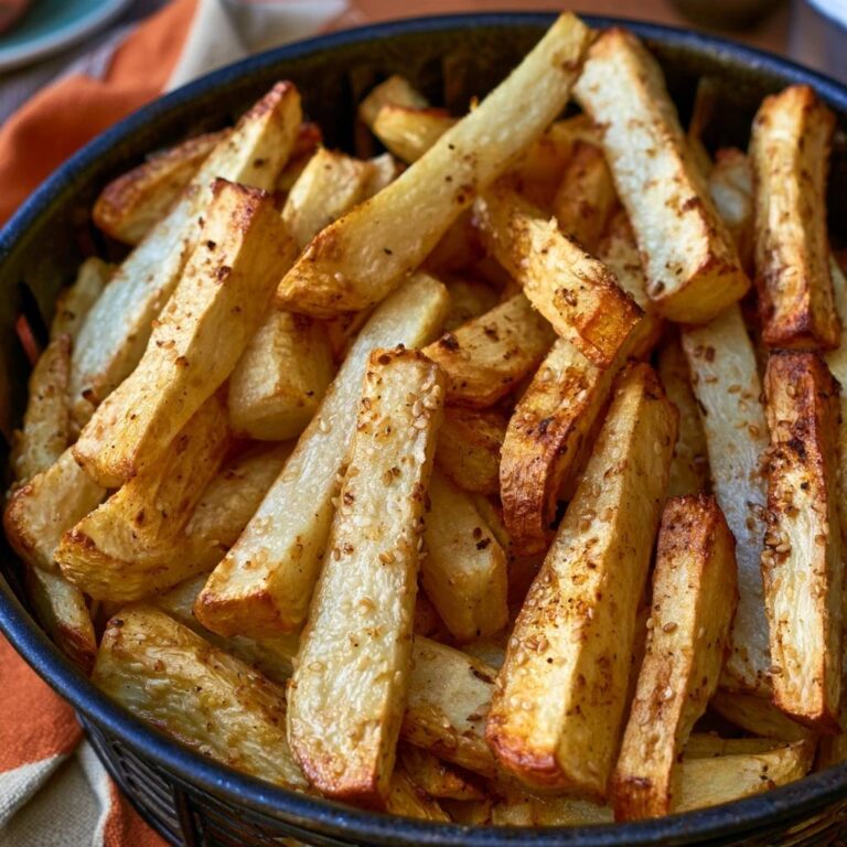 Kohlrabi-Pommes mit Sesam aus dem Air Fryer