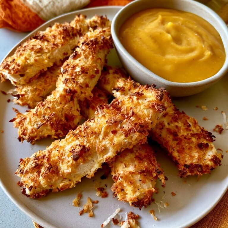 Kokos-Hähnchen-Streifen mit Mango-Dip aus dem Air Fryer
