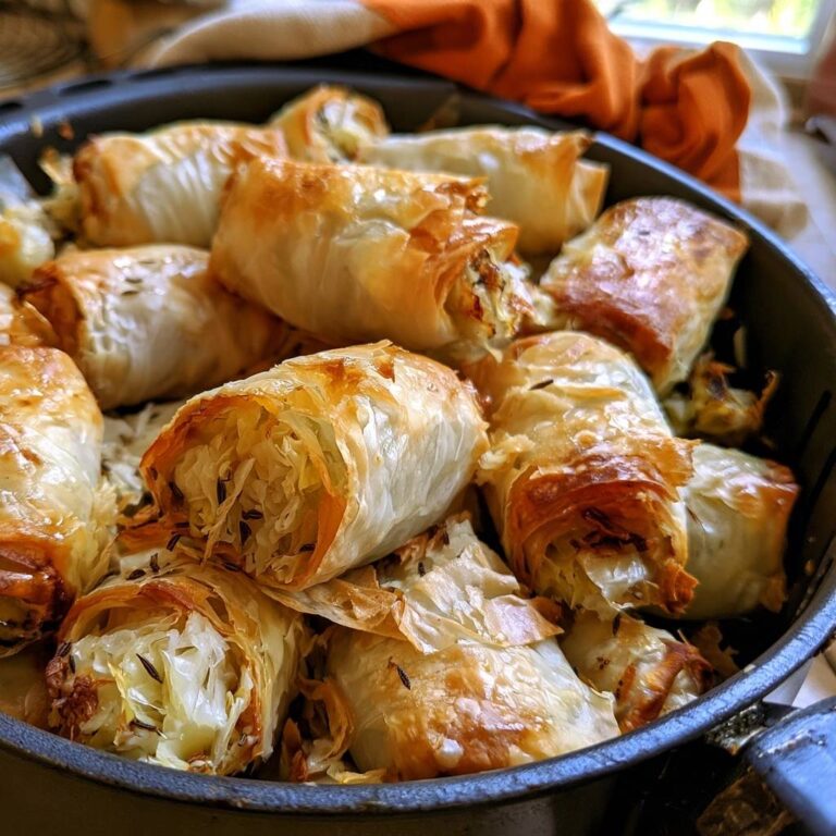 Krautstrudel-Happen mit Kümmel aus dem Air Fryer