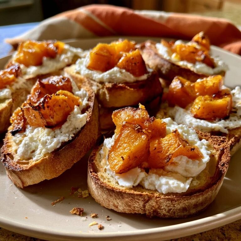 Kürbis-Crostini mit Ricotta aus der Heißluftfritteuse