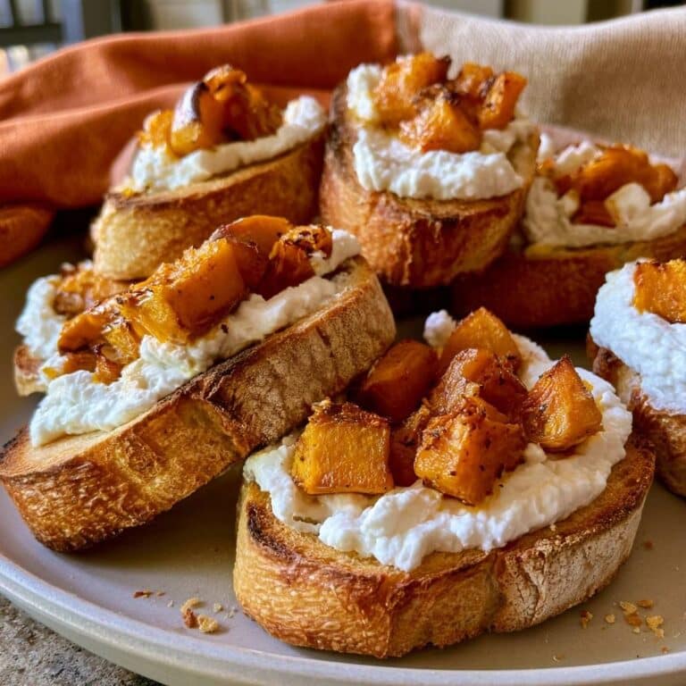 Kürbis-Crostini mit Ricotta aus der Heißluftfritteuse