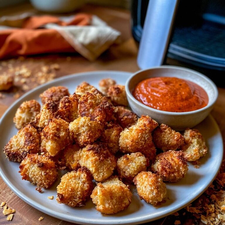 Popcorn-Hähnchen mit Paprika-Dip aus dem Air Fryer