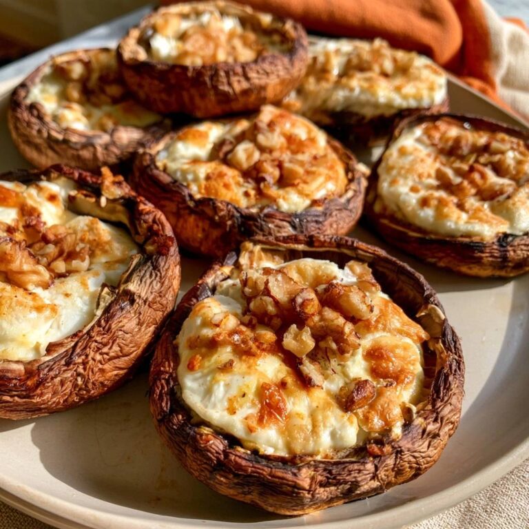 Portobello mit Ziegenkäse und Walnüssen aus dem Air Fryer