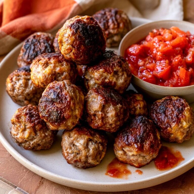 Rinderhackbällchen mit Tomatensalsa aus dem Air Fryer