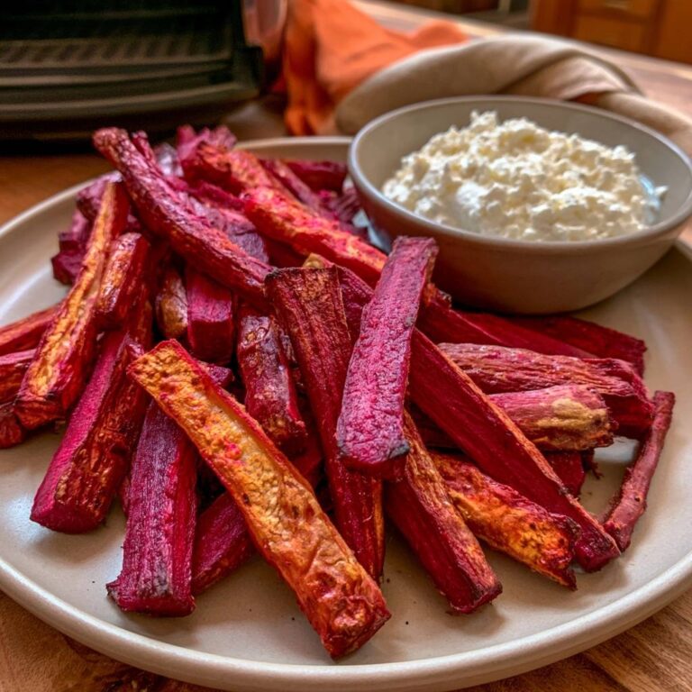 Rote-Bete-Pommes mit Feta-Dip aus dem Air Fryer