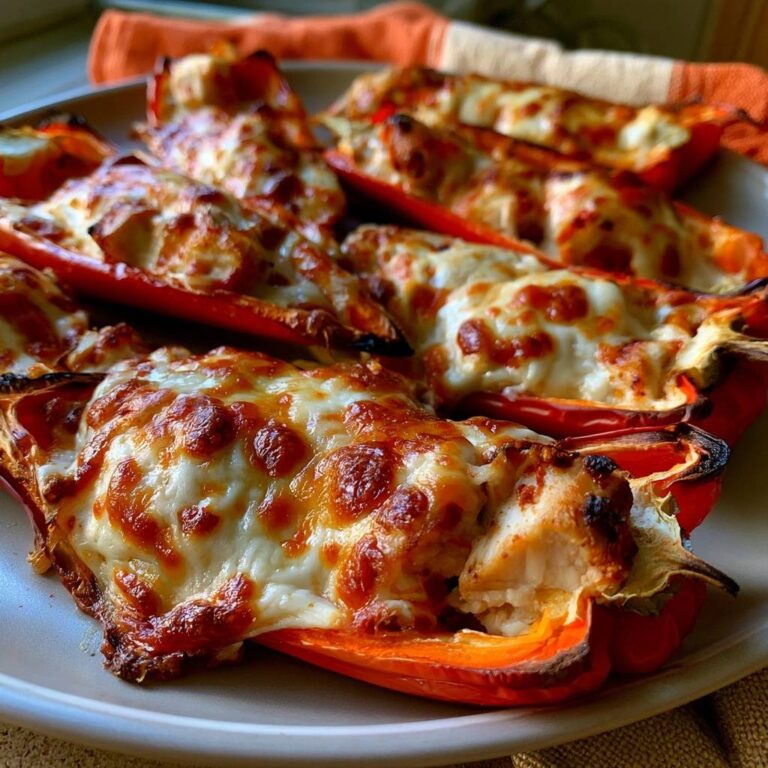 Spitzpaprika-Schiffchen mit Hähnchen und Käse aus dem Air Fryer