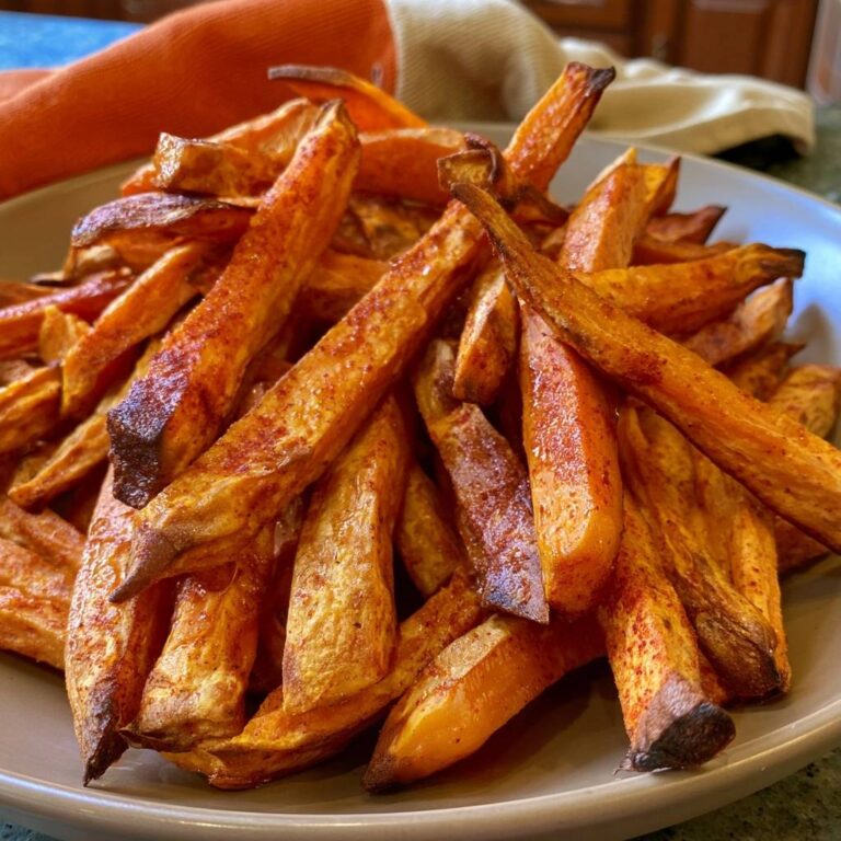 Süßkartoffel-Pommes mit geräuchertem Paprika aus der Heißluftfritteuse