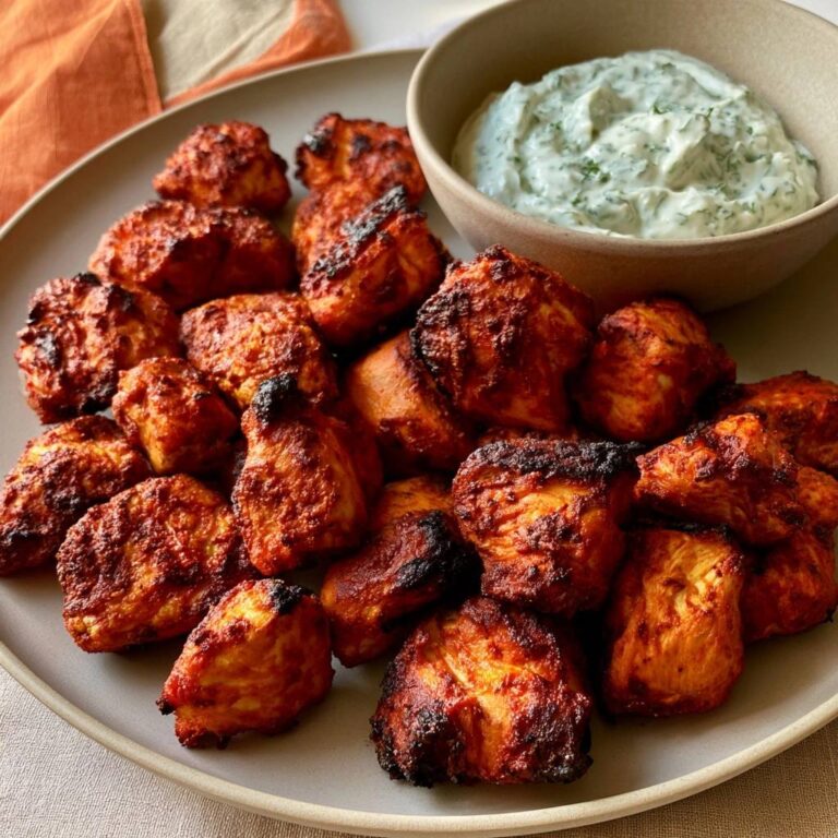 Tandoori-Hähnchen-Bites mit Minzjoghurt aus dem Air Fryer