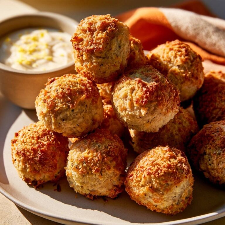 Thunfisch-Bällchen mit Zitronen-Dip aus der Heißluftfritteuse
